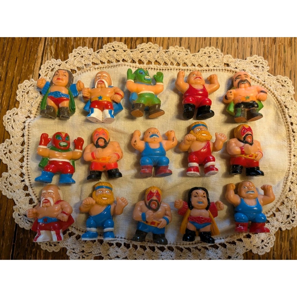 Vintage 1986 SOMA Wrestling Figure Lot of 15 WWF WWE Hulk Hogan Warrior Lucha...